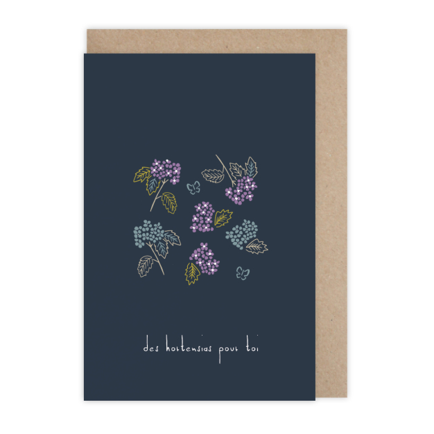 Monsieur Papier - Carte Hortensias