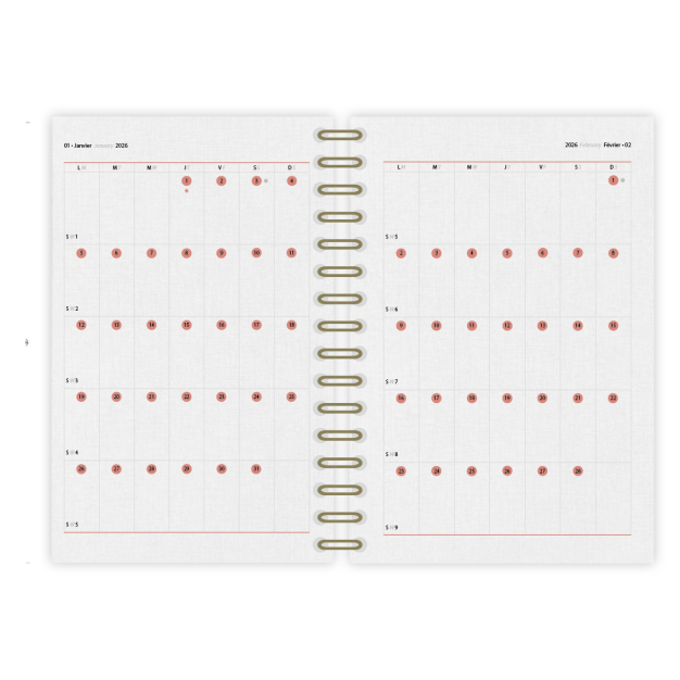Monsieur Papier - 2026 office diary Rhododendron