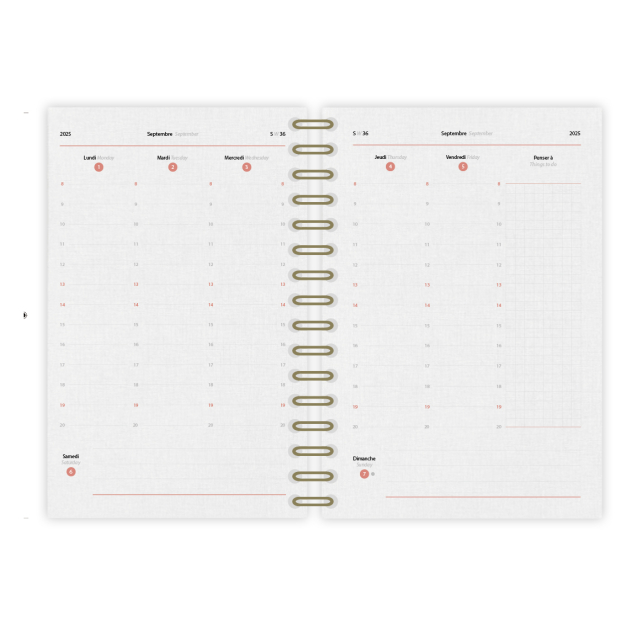 Monsieur Papier - Agenda de bureau 2026 Rhododendron