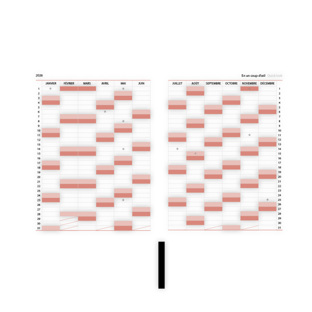 Monsieur Papier - Agenda de poche 2026 Rhododendron