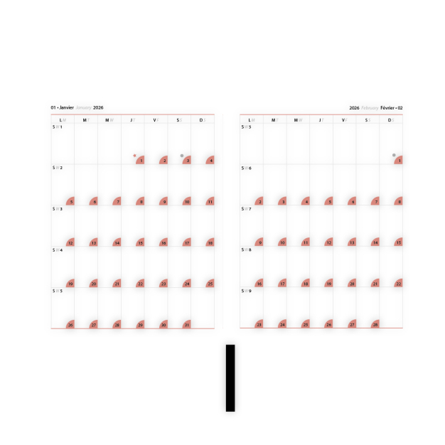 Monsieur Papier - Agenda de poche 2026 Rhododendron