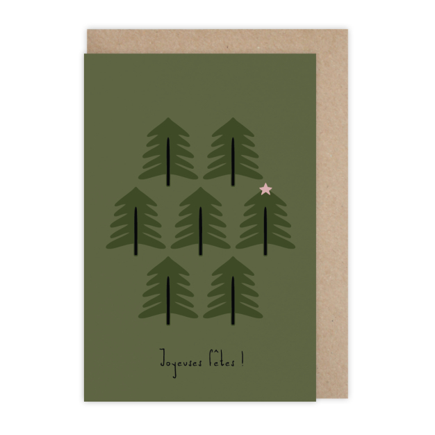 Monsieur Papier - Carte Joyeuses fêtes Sapins