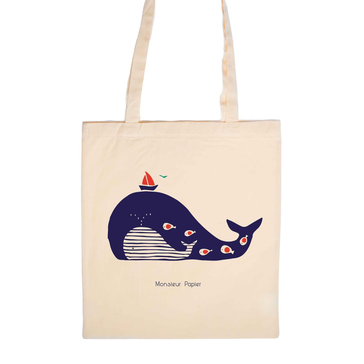Monsieur Papier - Tote bag Baleine rayée