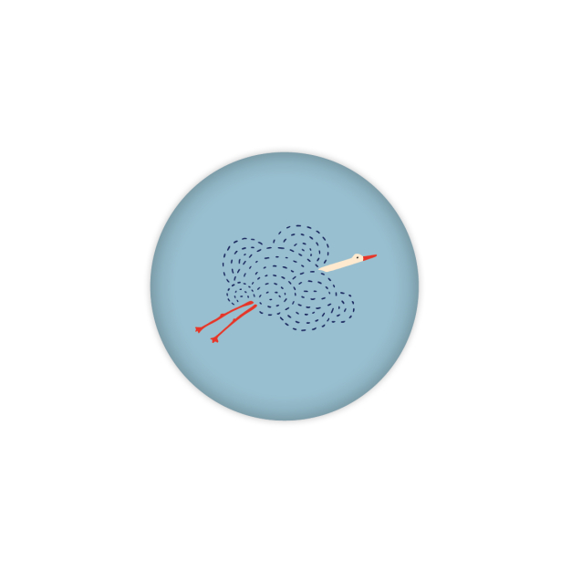Monsieur Papier - Badge Cigogne