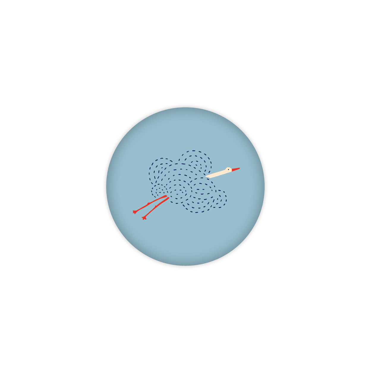Monsieur Papier - Badge Cigogne