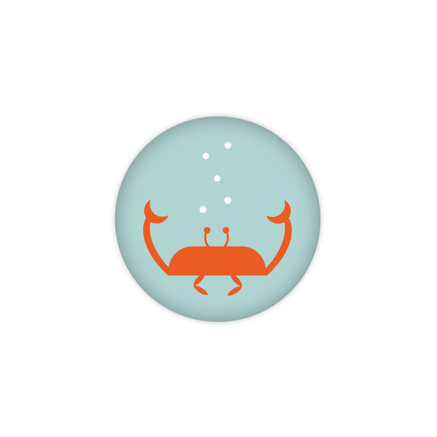 Monsieur Papier - Badge Crabe rouge