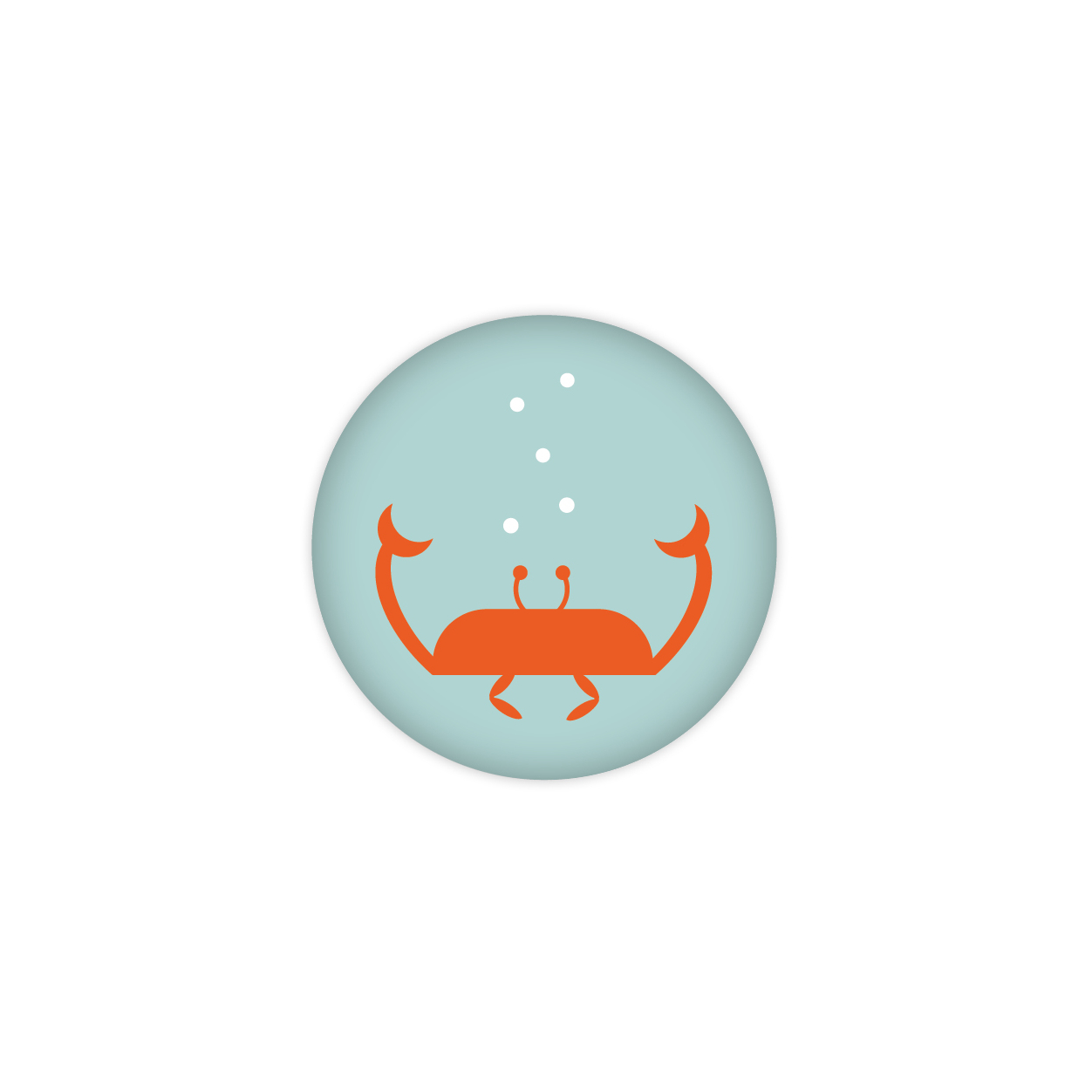 Monsieur Papier - Badge Crabe rouge