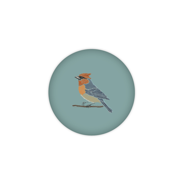 Monsieur Papier - Badge Oiseau ébouriffé
