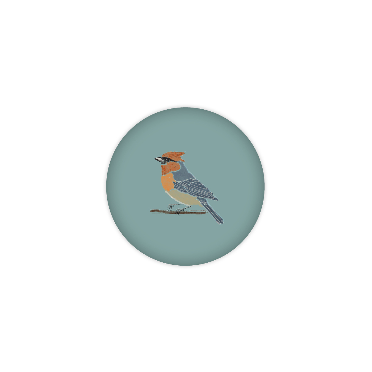 Monsieur Papier - Badge Oiseau ébouriffé