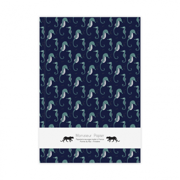 Monsieur Papier - Carnet ligné moyen format Hippocampes